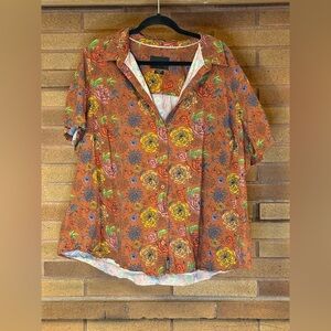 Wildfang Essential Burgundy Floral Button-Up Shirt